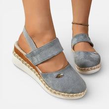 Damen Orthopedic Keilsandalen mit Riemen in Grau