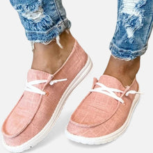 Leinenslipper Damen mit leichter Sohle in Rosa