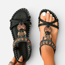 Damen Orthopedic Sandalen mit Keilabsatz in Schwarz