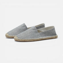 Espadrilles Herren aus Leinen mit flacher Sohle in Grau