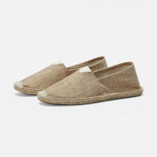 Espadrilles Herren aus Leinen mit flacher Sohle in Khaki