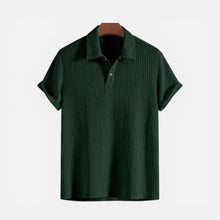 Herren Polo Shirt Kurzarm Strukturstoff in Grün