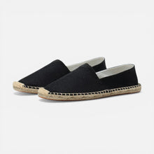 Espadrilles Herren aus Leinen mit flacher Sohle in Schwarz