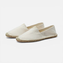 Espadrilles Herren aus Leinen mit flacher Sohle in Weiß