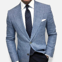 Herren Blazer mit Reverskragen und Knopfverschluss in Blau