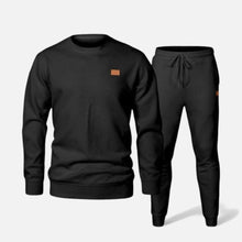 Herren Trainingsanzug mit Strukturdesign in Schwarz