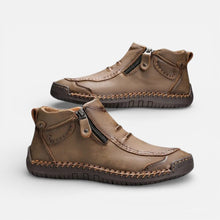 Herren Leder Freizeitschuhe mit Reißverschluss in Braun