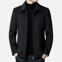 Herren Wolljacke mit klassischem Kragen in Schwarz