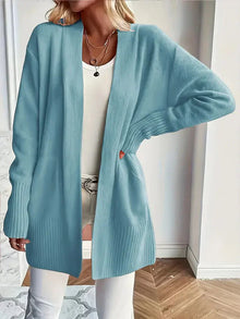 Willow | Kuscheliger Rippstrick-Cardigan in Hellblau