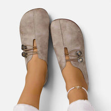 Orthopädische Slipper Geschlossen PU Rundspitze in Beige