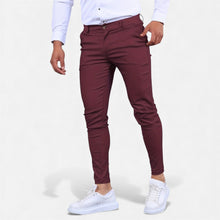Herren Stretch Chinohose in Rot