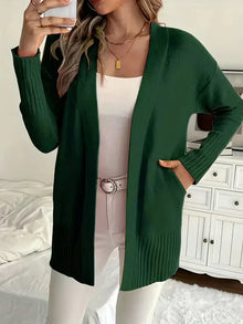 Willow | Kuscheliger Rippstrick-Cardigan in Grün