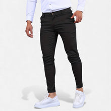 Herren Stretch Chinohose in Schwarz