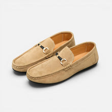 Orthopädische Loafer Slip On Wildleder Optik in Beige