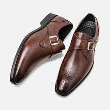 Herren Businessschuhe mit Schnalle in Braun