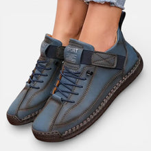 Orthopädische Damen Sneaker mit Klettverschluss und Schnürung in Dunkelblau
