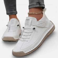 Orthopädische Damen Sneaker mit Klettverschluss und Schnürung in Weiß