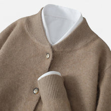 Kaschmir Strickjacke mit Knopfleiste in Kamel