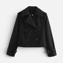 Kurze Trenchjacke mit Doppelknopfleiste in Schwarz