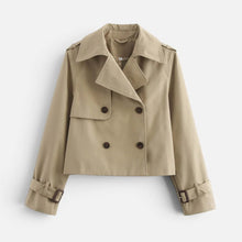 Kurze Trenchjacke mit Doppelknopfleiste in Beige