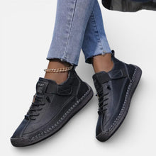 Orthopädische Damen Sneaker mit Klettverschluss und Schnürung in Schwarz
