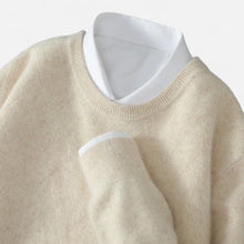 Kaschmir Rundhalspullover in Beige