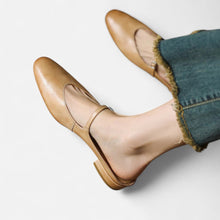 Elegante Mules mit Blockabsatz für Damen in Beige