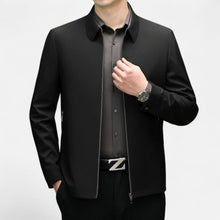 Leichte Businessjacke mit Reißverschluss für Herren in Schwarz