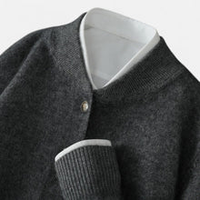Kaschmir Strickjacke mit Knopfleiste in Grau