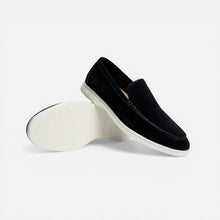 Herren Loafer Slip On Mokassin Wildlederoptik in Schwarz