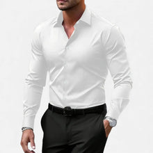 Herren Slim Fit Langarmhemd in Weiß