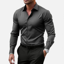Herren Slim Fit Langarmhemd in Grau
