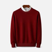 Feinstrick Pullover mit Hemdkragen Look für Herren in Rot