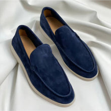 Old Money Wildleder-Slipper für Herren in Blau