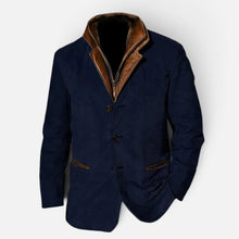 Herren Jacke mit Stehkragen und Knopfleiste in Blau