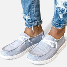 Leinenslipper Damen mit leichter Sohle in Grau