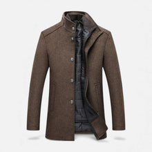Herren Wolljacke mit Stehkragen in Braun