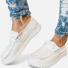 Leinenslipper Damen mit leichter Sohle in Weiß
