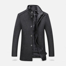 Herren Wolljacke mit Stehkragen in Grau