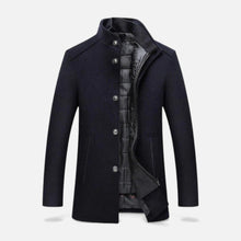 Herren Wolljacke mit Stehkragen in Marineblau