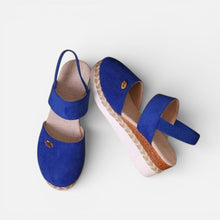 Damen Orthopedic Keilsandalen mit Riemen in Blau