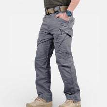 Herren Cargo Hose mit Taschen und geradem Schnitt in Grau