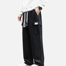 Herrenhose Freizeit Cargo mit weitem Bein in Schwarz