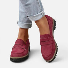 Orthopädische Profilsohle Loafer Schlupfschuh Veloursoptik in Rot
