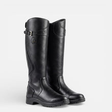 Damen Kniehohe Reitstiefel mit Schnallenverschluss in Schwarz