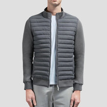 Steppjacke für Herren mit Strickärmeln in Grau