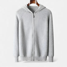 Herren Strick Hoodie mit Reißverschluss in Grau