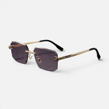 Sonnenbrille Eckig Metall Randlos Unifarben in Lila