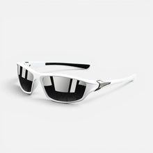 Sonnenbrille Sportlich Kunststoff Rechteckig Vollrand in Weiß