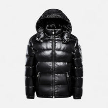 Steppjacke mit Kapuze und Reißverschluss für Herren in Schwarz